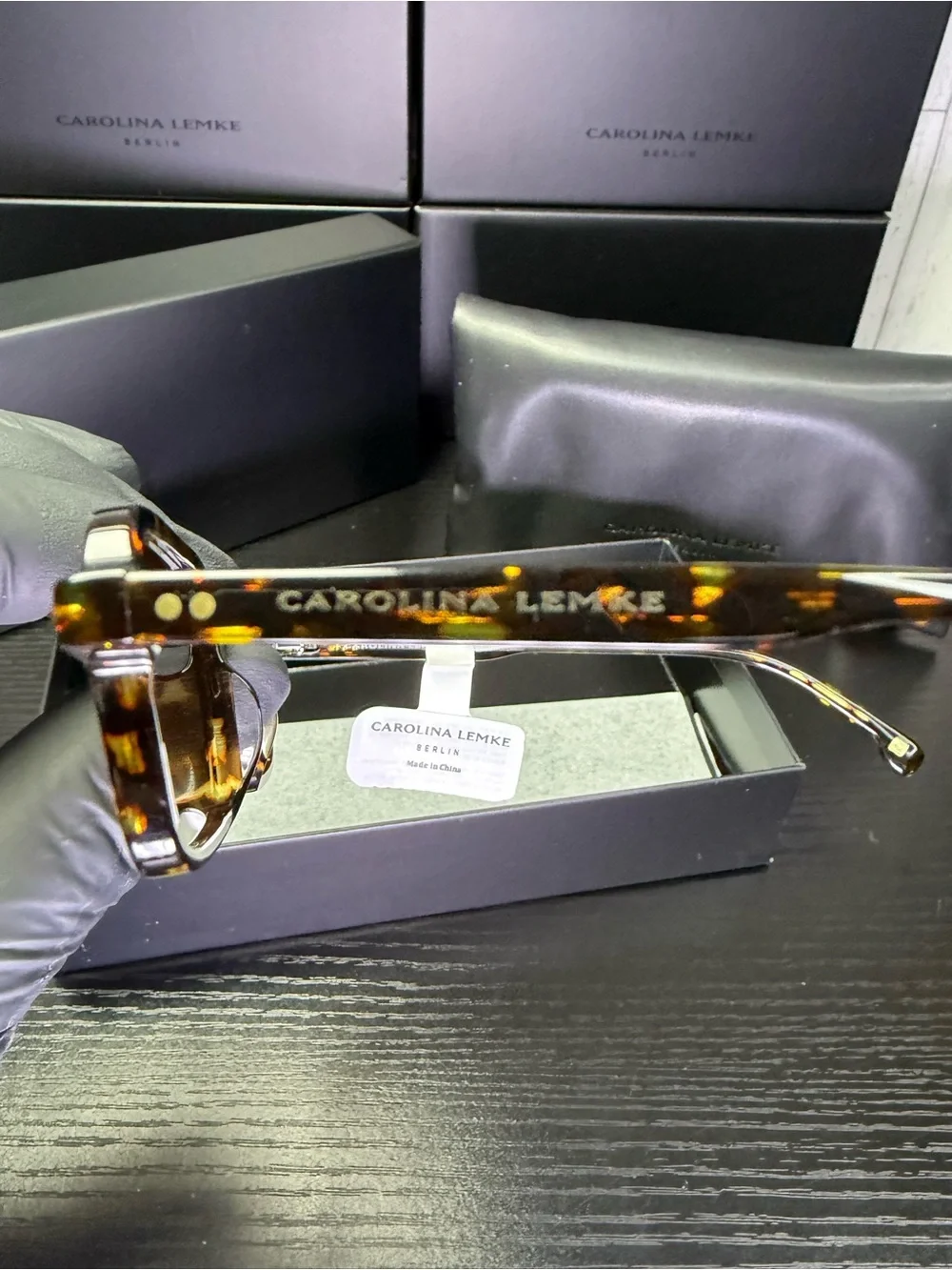 Carolina Lemke Women's Rectangular Tortoiseshell Sunglasses - Brown
